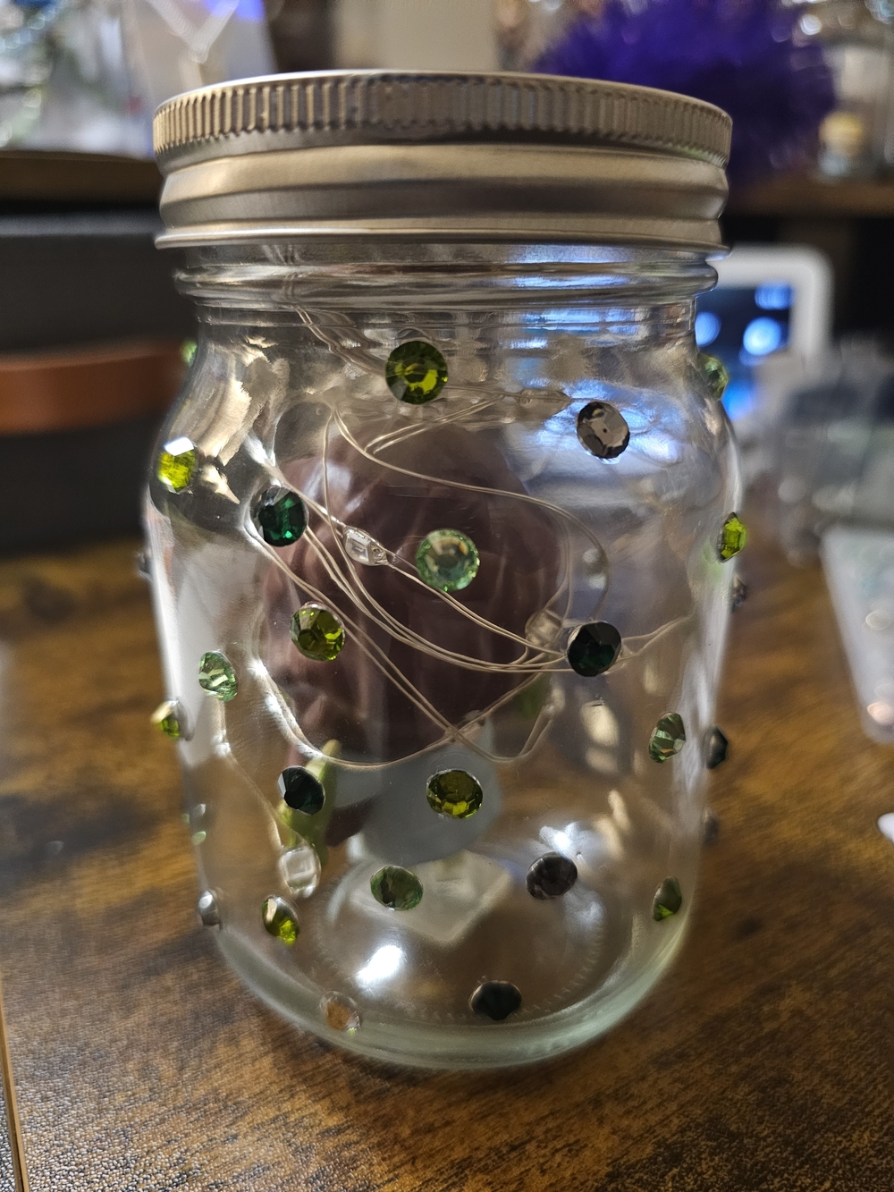 Black Light LED Fairy Light Jar with Collectible Figure Displayed - Picture 13 of 15